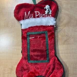 My Puppy Dog Christmas Stocking With Plastic Photo pocket